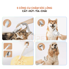 Máy chải hút lông chó mèo Neakasa P1 Pro 5-in-1 Pet Grooming Vacuum