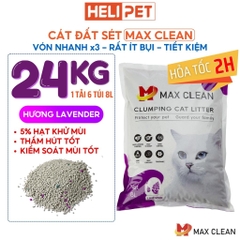 Cát đất sét Max Clean - Hương Lavender - Siêu vón, ít bụi