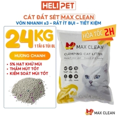 Cát đất sét Max Clean - Hương chanh - Siêu vón, ít bụi