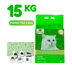 Cát đậu nành Max Clean hạt nhuyễn - Hương trà xanh