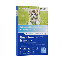 Thuốc nhỏ gáy trị ve rận và giun DR.VET cho mèo