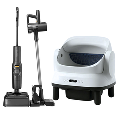 Combo máy dọn vệ sinh Helipet và máy hút bụi lau sàn Roborock