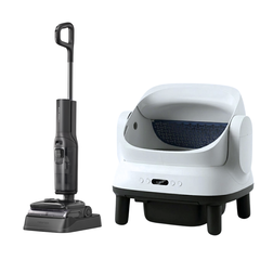 Combo máy dọn vệ sinh Helipet và máy hút bụi lau sàn Roborock