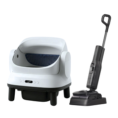 Combo máy dọn vệ sinh Helipet và máy hút bụi lau sàn Roborock