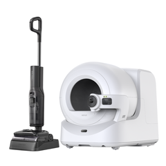 Combo máy dọn vệ sinh Petkit và máy hút bụi lau sàn Roborock
