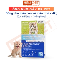 Thuốc nhỏ gáy trị ve rận và giun DR.VET cho mèo