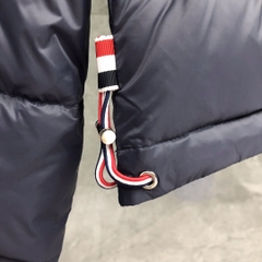 Thom Browne Men's Blue 4-bar Downfilled Snap Front Bomber Jacket