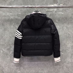 Thom Browne Men's Blue 4-bar Downfilled Snap Front Bomber Jacket
