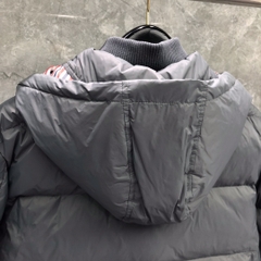 Thom Browne Men's Blue 4-bar Downfilled Snap Front Bomber Jacket