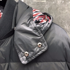 Thom Browne Men's Blue 4-bar Downfilled Snap Front Bomber Jacket