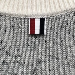 Thom Browne Donegal Mohair Contrast Framing 4-Bar Oversized Pullover