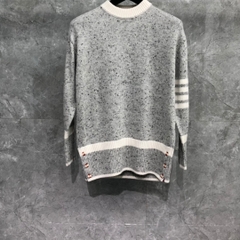 Thom Browne Donegal Mohair Contrast Framing 4-Bar Oversized Pullover