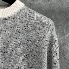 Thom Browne Donegal Mohair Contrast Framing 4-Bar Oversized Pullover