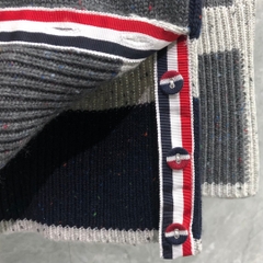 Thom Browne Donegal Mohair Contrast Framing 4-Bar Oversized Pullover