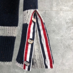 Thom Browne Donegal Mohair Contrast Framing 4-Bar Oversized Pullover