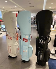 Pearlygates Golf Bag with Wheels Black White Blue Waterproof Travel PG Golf Sport Package