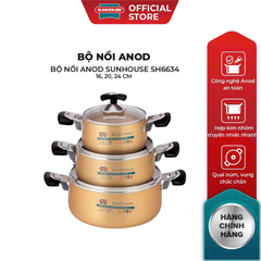Bộ nồi Anod Sunhouse SH6634N