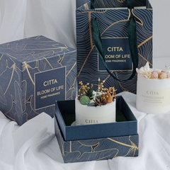 CITTA Set Quà Tặng Kèm Túi Nến Thơm Handmade ART OF THE FOREST Hoa Khô Trang Trí Tự Nhiên