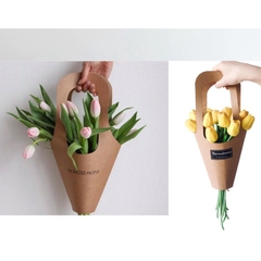 Set 5 cái túi giấy kraft cắm hoa, túi giấy đựng hoa, gói hoa, cây cảnh, quà tặng