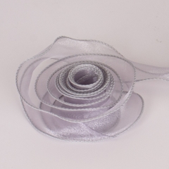 Nguyên cuộn ruy băng voan trơn viền sóng 2 biên gói hoa, gói quà rộng 4cm, dài 9m