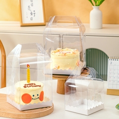 Set 5 hộp mica đế trắng ren đựng bánh kem, hộp đựng hoa, trái cây, quà tặng