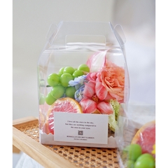Set 5 hộp mica đế trắng ren đựng bánh kem, hộp đựng hoa, trái cây, quà tặng