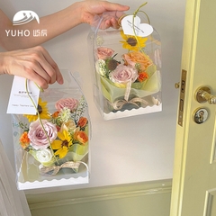 Set 5 hộp mica đế trắng ren đựng bánh kem, hộp đựng hoa, trái cây, quà tặng