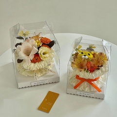 Set 5 hộp mica đế trắng ren đựng bánh kem, hộp đựng hoa, trái cây, quà tặng