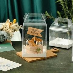 Set 5 hộp mica đế trắng ren đựng bánh kem, hộp đựng hoa, trái cây, quà tặng