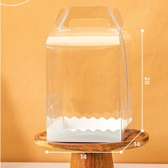 Set 5 hộp mica đế trắng ren đựng bánh kem, hộp đựng hoa, trái cây, quà tặng