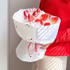Xấp 20 tờ giấy gói hoa họa tiết hoa tulip chống thấm nước, giấy dày đứng form