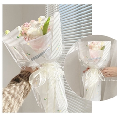 Xấp 20 tờ giấy gói hoa họa tiết hoa tulip chống thấm nước, giấy dày đứng form