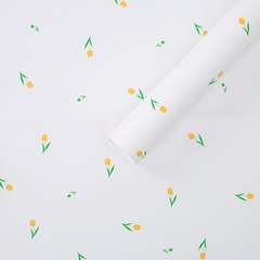 Xấp 20 tờ giấy gói hoa họa tiết hoa tulip chống thấm nước, giấy dày đứng form