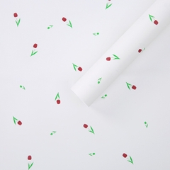 Xấp 20 tờ giấy gói hoa họa tiết hoa tulip chống thấm nước, giấy dày đứng form