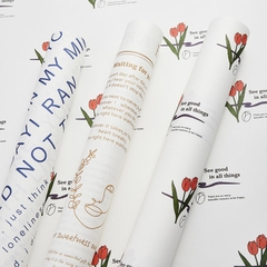 Xấp 10 tờ giấy gói hoa, giấy gói quà hình hoa tulip, giấy dày cứng