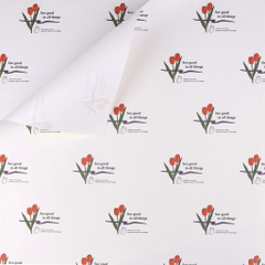 Xấp 10 tờ giấy gói hoa, giấy gói quà hình hoa tulip, giấy dày cứng