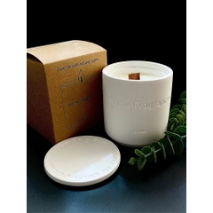 Hũ nến thơm tông trắng làm quà tặng, đồ decor 80g, cốc gốm