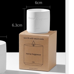 Hũ nến thơm tông trắng làm quà tặng, đồ decor 80g, cốc gốm