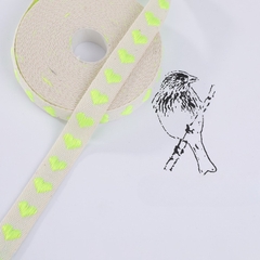 Ruy băng vải thêu hình trái tim, bản rộng 1.6cm