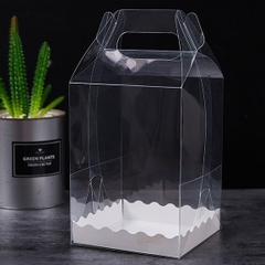 Set 5 hộp mica đế trắng ren đựng bánh kem, hộp đựng hoa, trái cây, quà tặng