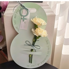 Set 3 cái thiệp giấy cài cành hoa có quai cầm mới lạ