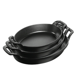 Khay gang oval STAUB màu đen