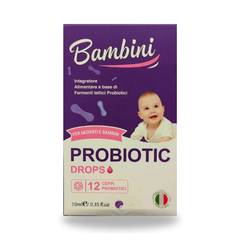 Men Vi Sinh Dạng Nhỏ Giọt Cho Trẻ Sơ Sinh Và Trẻ Nhỏ - Bambini Probiotic Drops, Chứa 12 Chủng Lợi Khuẩn, Hỗ Trợ Tiêu Hóa, Tăng Cường Miễn Dịch, Giảm Táo Bón Và Tiêu Chảy