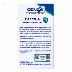 Thực phẩm bảo vệ sức khỏe Genexx Calcium Magnesium Zinc - Sản phẩm bổ sung canxi, magie, kẽm và Vitamin D3 hỗ trợ xương khớp (Hộp 60 viên)