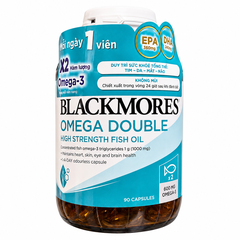 Blackmores Omega Double High Strength 90 viên – Dầu cá Omega-3 gấp đôi hàm lượng, hỗ trợ sức khỏe tim mạch, não bộ, mắt và da.