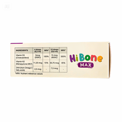 HiBone Max - Bổ sung Vitamin D3, K2, DHA hỗ trợ hấp thu canxi cho trẻ, giúp xương răng chắc khỏe và giảm nguy cơ còi xương.