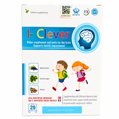 Cốm Thảo Dược I-CLEVER (Hộp 20 Gói x 3g) - Bổ Sung DHA Đan Mạch, Tảo Spirulina Giúp Bổ Não, Tăng Cường Trí Thông Minh Và Sức Đề Kháng Cho Trẻ