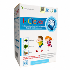 Cốm Thảo Dược I-CLEVER (Hộp 20 Gói x 3g) - Bổ Sung DHA Đan Mạch, Tảo Spirulina Giúp Bổ Não, Tăng Cường Trí Thông Minh Và Sức Đề Kháng Cho Trẻ