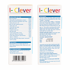 Cốm Thảo Dược I-CLEVER (Hộp 20 Gói x 3g) - Bổ Sung DHA Đan Mạch, Tảo Spirulina Giúp Bổ Não, Tăng Cường Trí Thông Minh Và Sức Đề Kháng Cho Trẻ