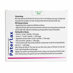Cốm tiêu hóa Paterlax bổ sung chất xơ và lợi khuẩn, hỗ trợ giảm táo bón, hộp 30 gói x 3g.